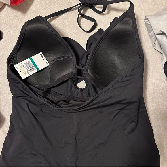 NWT Michael Kors Cruise Ruffle Deep-V Tankini - Picture 4 of 6